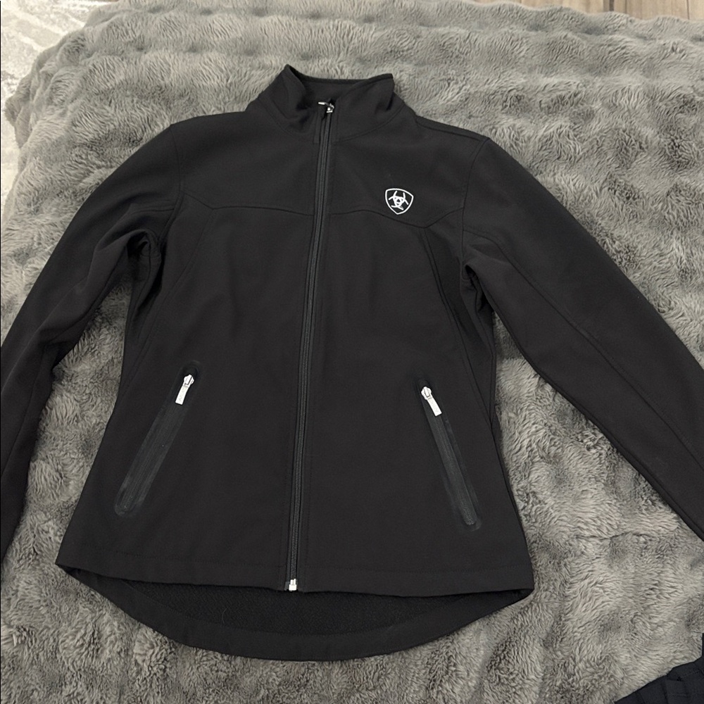 Ariat Black Softshell Jacket with White Logo